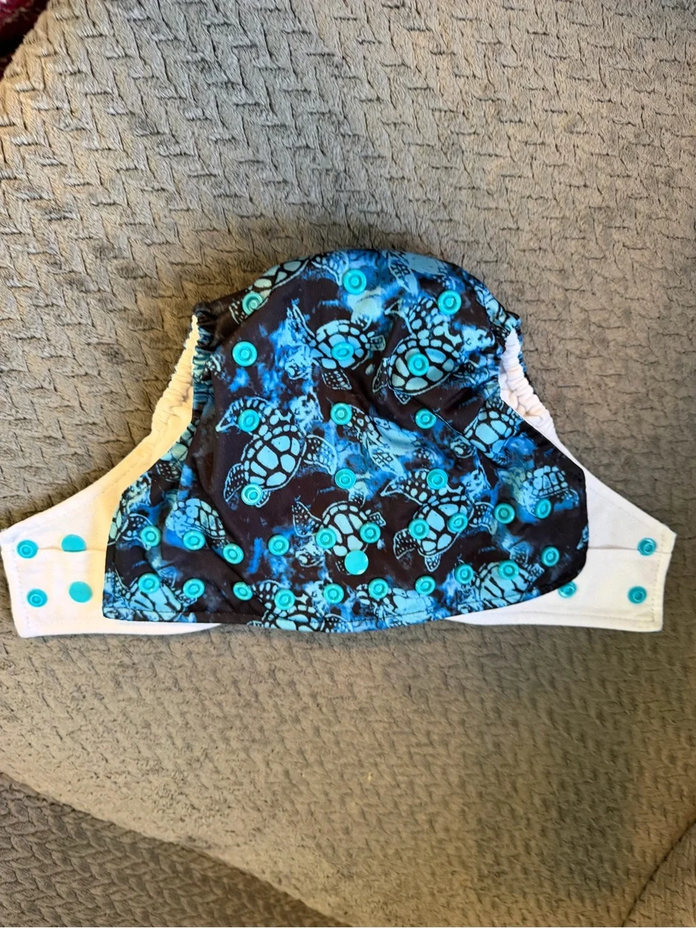 Blue Sea Turtle Print Reusable Cloth Diaper Cover